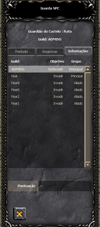 Guilds registradas no Castle Siege